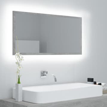 vidaXL Badkamerspiegel LED 90x8,5x37 cm acryl betongrijs, Verzenden