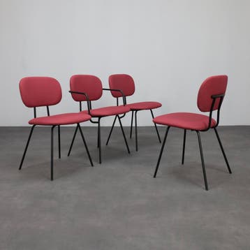 4x Pi eetkamerstoel van Richard Hutten voor Puik Design, Verzenden, Zo goed als nieuw, Rood