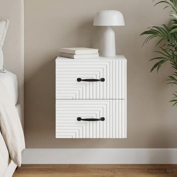 vidaXL Muurbevestigde Nachttafel Wit 34,5 x 33 x 40 cm, Huis en Inrichting, Slaapkamer | Nachtkastjes, Verzenden, Nieuw