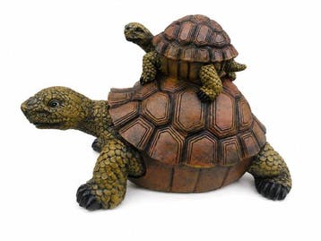 Beeld, large turtle - 19 cm - polyresin