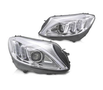PHARES POUR MERCEDES CLASSE C W205 14-18 LED FOND CHROMÉ, Verzenden, Nieuw