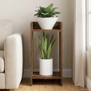 vidaXL Plantenstand Gerookt eiken 30 x 30 x 60 cm Bewerkt, Verzenden