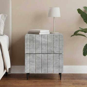 vidaXL Nachtkastje Betongrijs 43 x 34,5 x 49,5 cm Bewerkt, Huis en Inrichting, Verzenden, Nieuw