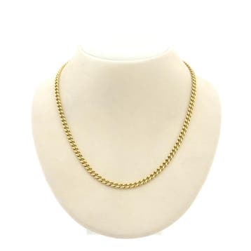 Massief gouden gourmet schakelketting, Handtassen en Accessoires, Kettingen, Ophalen of Verzenden, Gebruikt, Goud, Goud