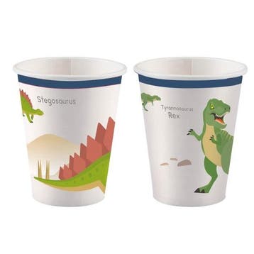 Dinosaurus Bekers Karton 200ml 8st, Verzenden