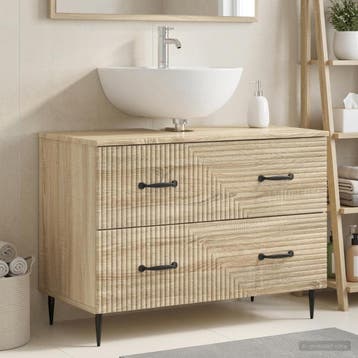 vidaXL Wastafel kabinet voor de badkamer HAARLEM Sonoma, Verzenden, Nieuw