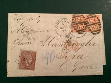 Groot-Brittannië 1871 - Mixed franking Engeland en, Gestempeld