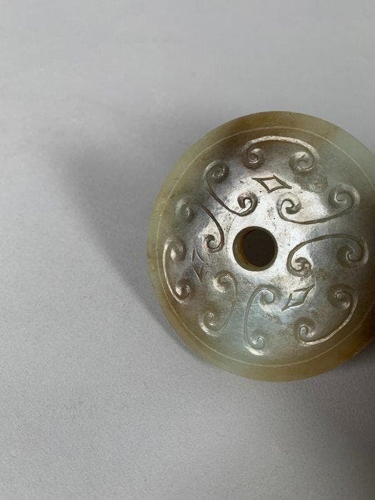 Oud-Chinees, Ming-dynastie jade Kleine Disc Song-Ming, Verzamelen, Mineralen en Fossielen