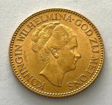 Nederland. Wilhelmina. 10 Gulden 1932, Postzegels en Munten, Edelmetalen en Baren