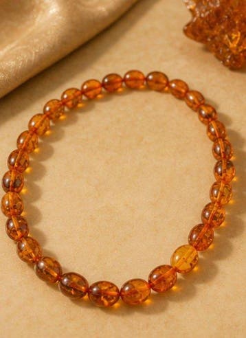Ketting met kralen in Baltisch amber-stijl - Barnsteen