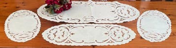 4 runner ricamati a mano - Centre de table (4) - Lin -
