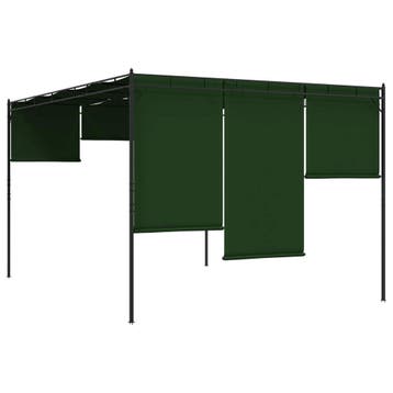 vidaXL Prieel 4 x 3 x 2,3 m Groen Polyester en Staal, Tuin en Terras, Verzenden, Nieuw
