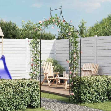 vidaXL Tuinboog speer ontwerp donkergroen, Verzenden