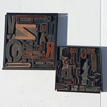 Drukblokken (2) - 2 samenstellingen van oude typografische