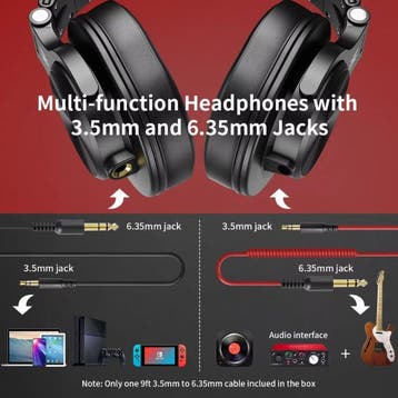 A71 Gaming Studio DJ Koptelefoon met 6.35mm en 3.5mm AUX, Verzenden, Nieuw