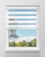 Duo Rolgordijnen | Roljaloezie Zwart en Wit 40-240cm breed., Nieuw, 200 cm of meer, Raamdecoratie, Wit