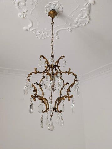 Lampe à suspendre - Cristal, Antiquités & Art