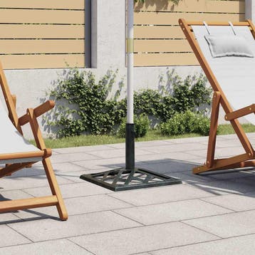 vidaXL Parasolvoet 44x44x31 cm gietijzer groen, Verzenden, Nieuw
