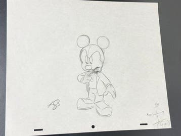 Walt Disney - Originele animatietekening van Mickey Mouse -