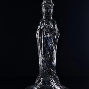 Kaarsenhouder - Glas - Heilig Hart van Maria - 30,5 cm