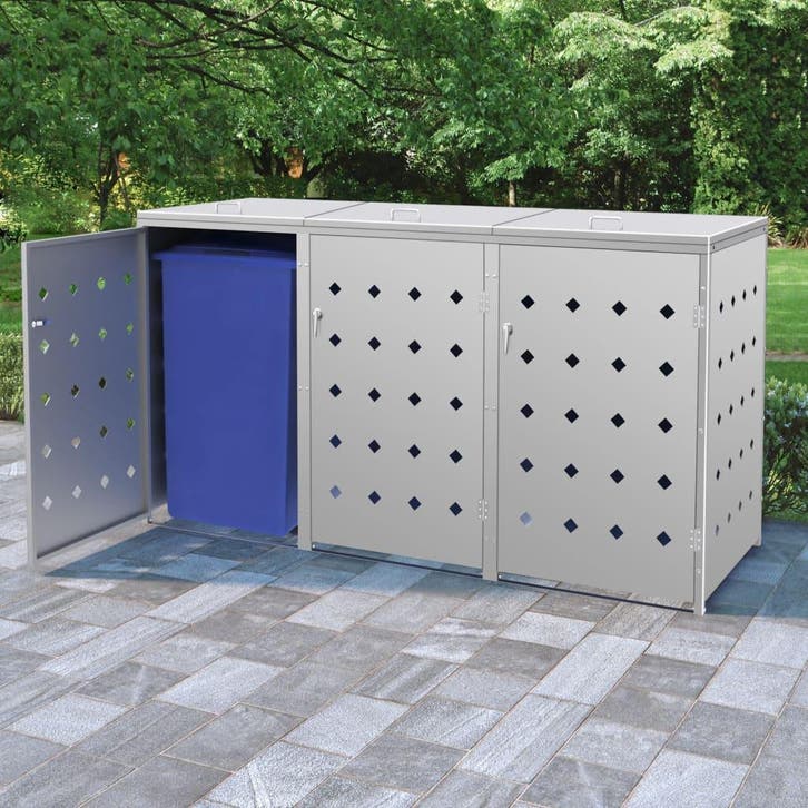 vidaXL Containerberging driedubbel 240 L roestvrij staal, Doe-het-zelf en Bouw, Containers, Verzenden