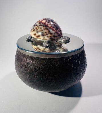 Kan - Glas, Metaal, Schelp - Italiaanse designblik met