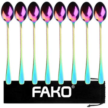 Fako Bijoux - 8 Lange Lepels - Latte Macchiato - Longdrink -, Verzenden, Nieuw