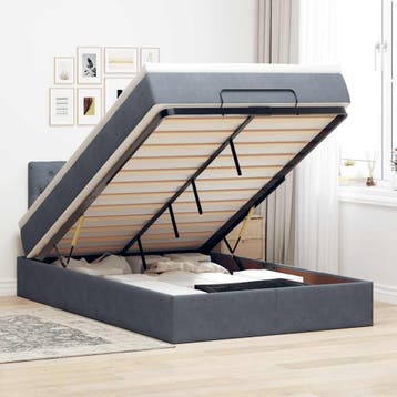 vidaXL Bed poef met matras en LEDs 120x190 cm fluweel, Verzenden