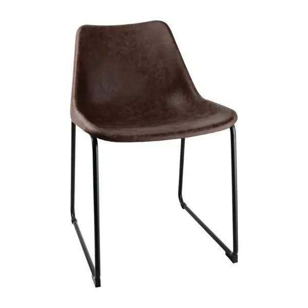 Stoelen | RODEO | Kunstleer/Staal | Mokka | Zwarte Poten |, Articles professionnels, Horeca | Équipement de cuisine, Envoi