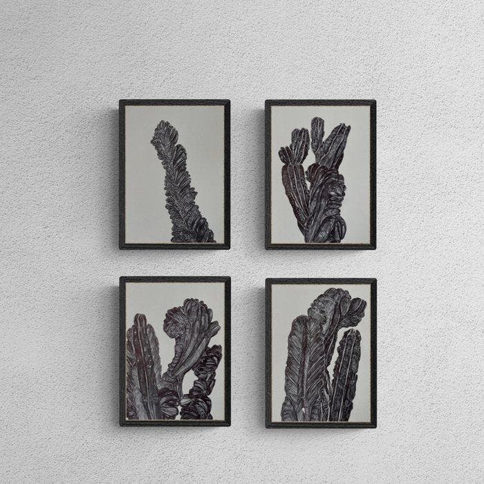 N. Magro - Collectables: “ Four bold cacti (in black):, Antiek en Kunst, Kunst | Designobjecten