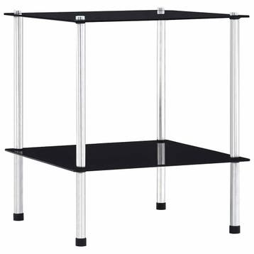 vidaXL Kastje 2-laags 40x40x47 cm gehard glas zwart, Huis en Inrichting, Kasten | Boekenkasten, Verzenden, Nieuw