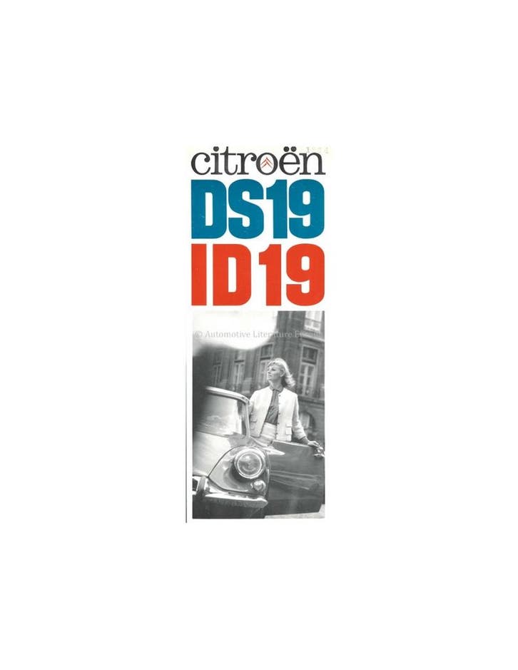 1964 CITROEN DS 19 / ID 19 PROGRAMMA BROCHURE ENGELS USA, Boeken, Auto's | Folders en Tijdschriften