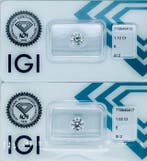2 pcs Diamant (Natuurlijk) - 2.14 ct - Rond - E - SI2 -, Nieuw
