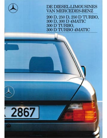 1988 MERCEDES BENZ E KLASSE DIESEL BROCHURE NEDERLANDS