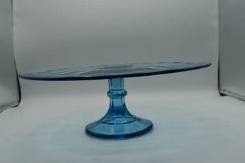 Serveerschaal - Bleu - Geperst en gegoten glas - Art Deco