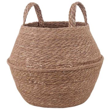 vidaXL Plantenpot met handvatten Naturel Ø 32 x 32 cm 100%, Verzenden