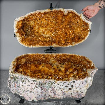 Museumstuk 63,9 kg Citrien-Agaat sieraaddoos van de hoogste, Verzamelen, Mineralen en Fossielen