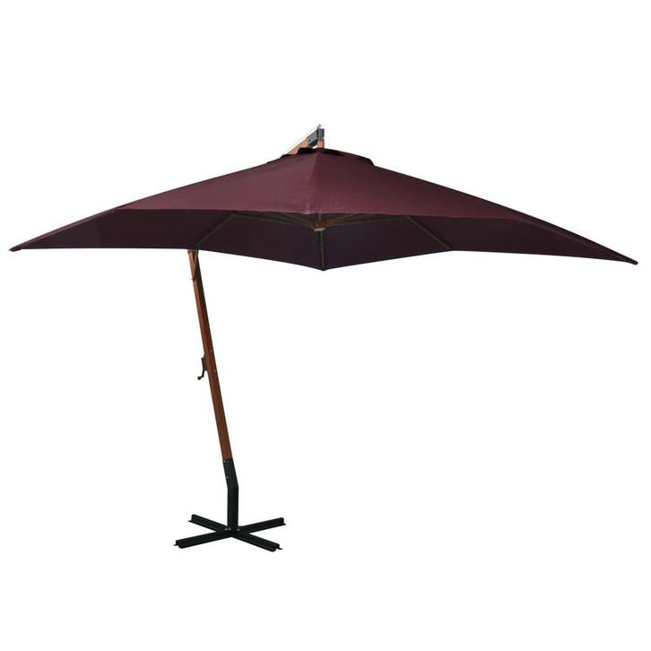 vidaXL Zweefparasol met paal 3x3 m massief vurenhout, Jardin & Terrasse, Parasols, Envoi