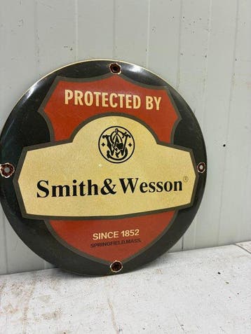 Replica Smtih & Wesson - Emaille bord - Emaille