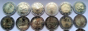 Europa. 2 Euro Various Years (36 coins) (Zonder