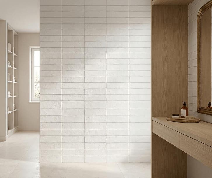 Wandtegel Florim Ella Handvorm Creme Wit Mat 5x25, Doe-het-zelf en Bouw, Tegels, Minder dan 20 cm, 20 tot 40 cm, 10 m² of meer