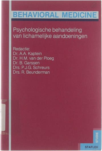 Behavioral medicine / Stafleu studie 9789060167946 KAPTEIN, Verzenden, Gelezen, KAPTEIN