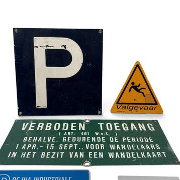 Collectie vintage borden en plaatjes, set van zes -, Antiek en Kunst