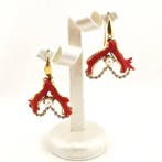 Koraal - Zilver - Oorbellen - Italiaans vakmanschap, Antiek en Kunst