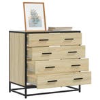 vidaXL Ladekast 70x41x70 cm bewerkt hout sonoma eikenkleurig, Verzenden, Nieuw
