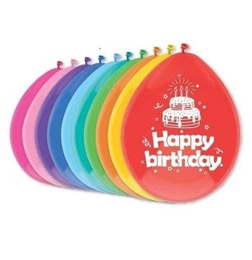 Happy Birthday Cake Ballonnen 30cm 10st, Verzenden, Nieuw