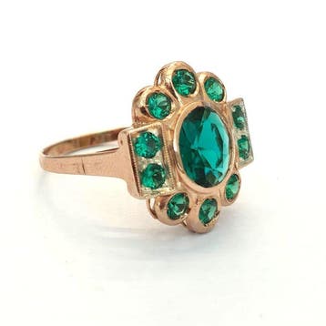 Zonder minimumprijs - Ring - 9 kt. Roségoud, Zilver Spinel -, Nieuw