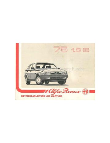 1988 ALFA ROMEO 75 1.8 IE INSTRUCTIEBOEKJE DUITS