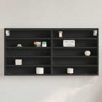 vidaXL Vitrinekast 100x8,5x50 cm bewerkt hout zwart, Verzenden, Nieuw