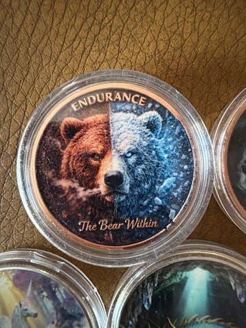 Monde. Medal Panther, Dragon, Pegasus, Bear und Phoenix